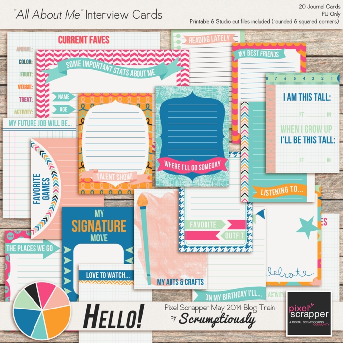 Free Journal Cards (with Silhouette cut files!) from Scrumptiously for the PixelScrapper May 2014 Blog Train