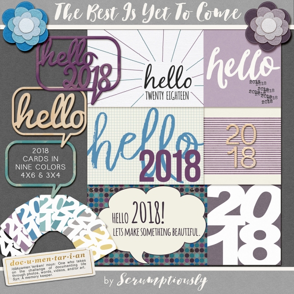 Best Is Yet To Come 2018 digital scrapbook, project life, pocket scrapping kit by Scrumptiously at Pixel Scrapper